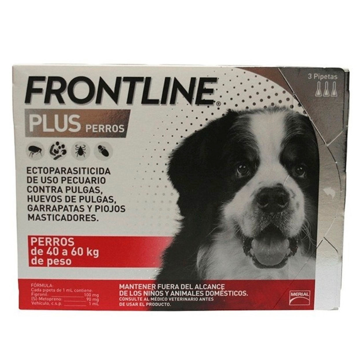 Caja De 3 Pipetas Frontline Plus Para Perro 40 a 60 kg