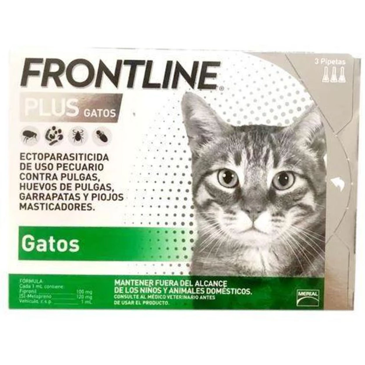frontline plus gatos merial ecoparasiticida contra pulgas 