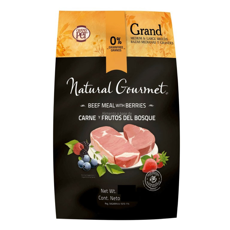 Natural Gourmet Grand Raza Mediana y Grande - Alimento Holístico para Perro, perro, Grand Pet, Mister Mascotas