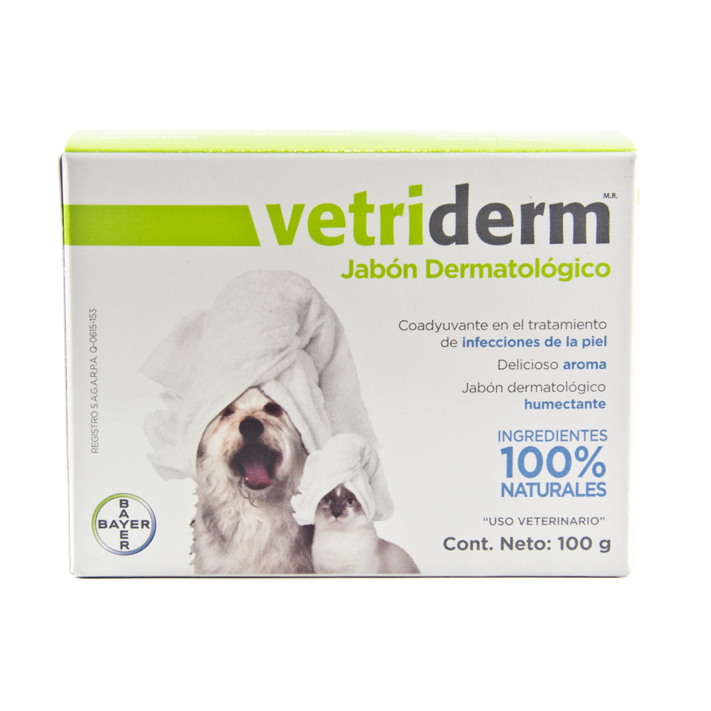 Jabon Para Perros Y Gatos Bayer  Vetriderm 100 Gr - Piel Sensible Y Delicada, Salud, Bayer, Mister Mascotas